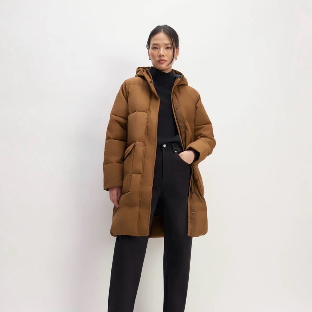 Everlane ReNew Long Puffer XS Chestnut